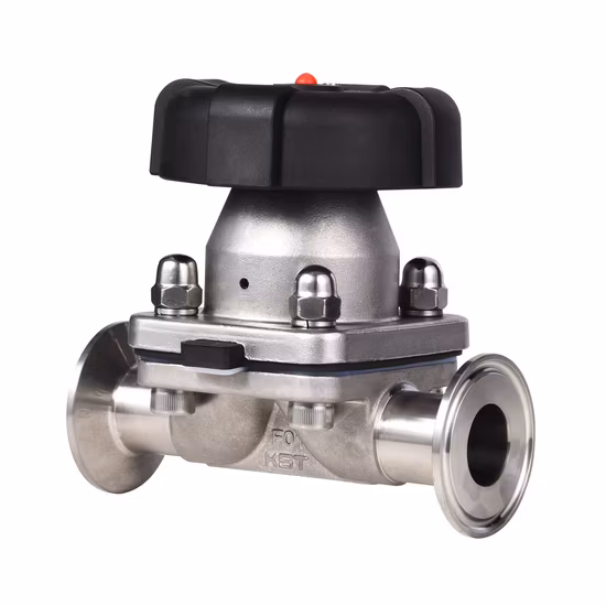 Food Grade Sanitary AISI316L 3A Welded Sanitary Diaphragm Valve with Stainless Steel Handle