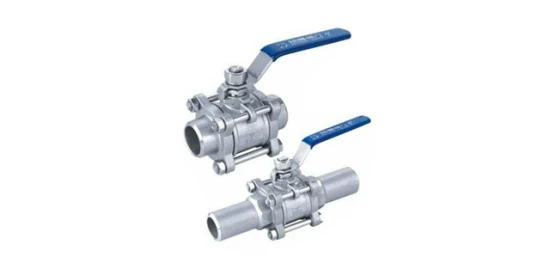 Sanitary Extended Welding 3PC Ball Valve with Locking Handle