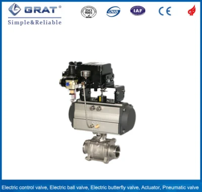 SS316 Easy Install Quick Clean Motorized Sanitary Ball Valve with Tri Clamp Ends