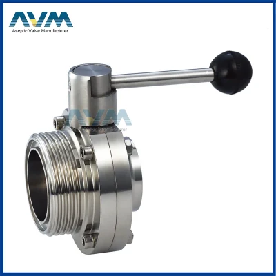 Stainless Steel 304 Sanitary Tri Clamp Pneumatic Ball Check Butterfly Valves with Control Head