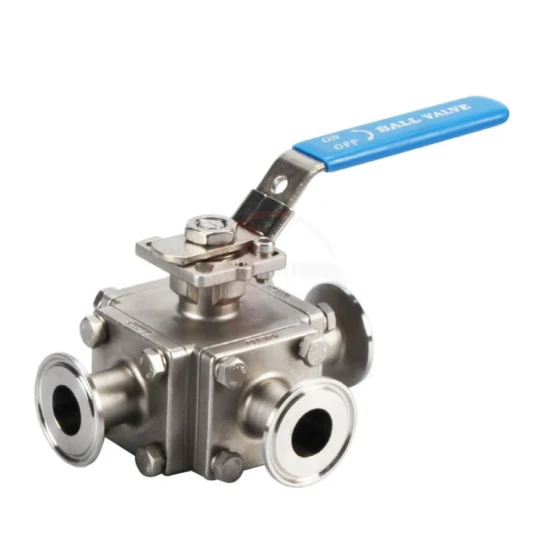 Factory 304L Stainless Steel Sanitary Full-Bore Three-Way Manual Quick-Fit Welding T-Type L-Type Ball Valve